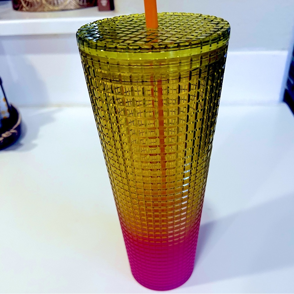 Starbucks venti cup yellow/pink ombré